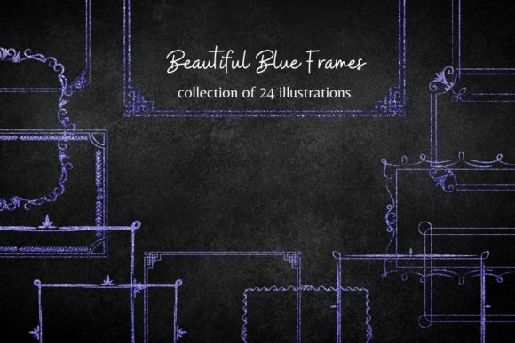 Blue Glitter Frames: Instant Elegance for Your Projects