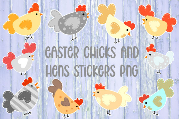 Easter Hen Chick Sticker Logo Download