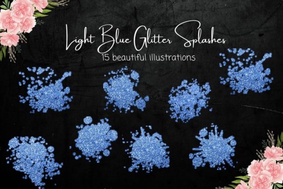 Elevate Your Designs with the Light Blue Glitter Splashes Collection