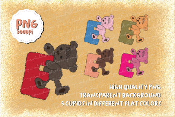 Valentine Teddy Bear Holding Letter E: Sweet Clip Art for Your Projects
